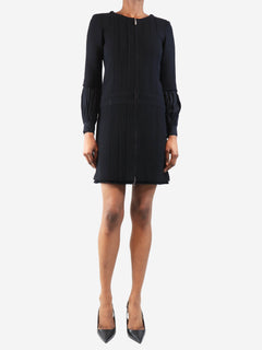 Black zip-front wool dress - size UK 6 Dresses Chanel 