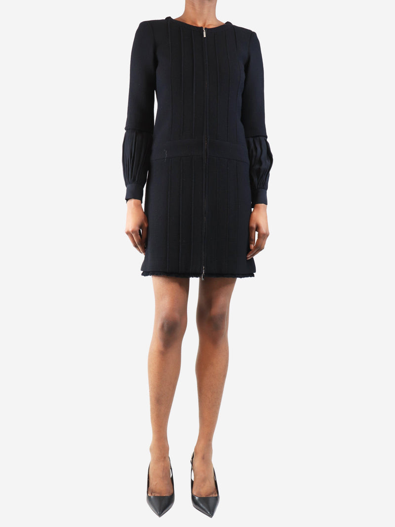 Black zip-front wool dress - size UK 6 Dresses Chanel 