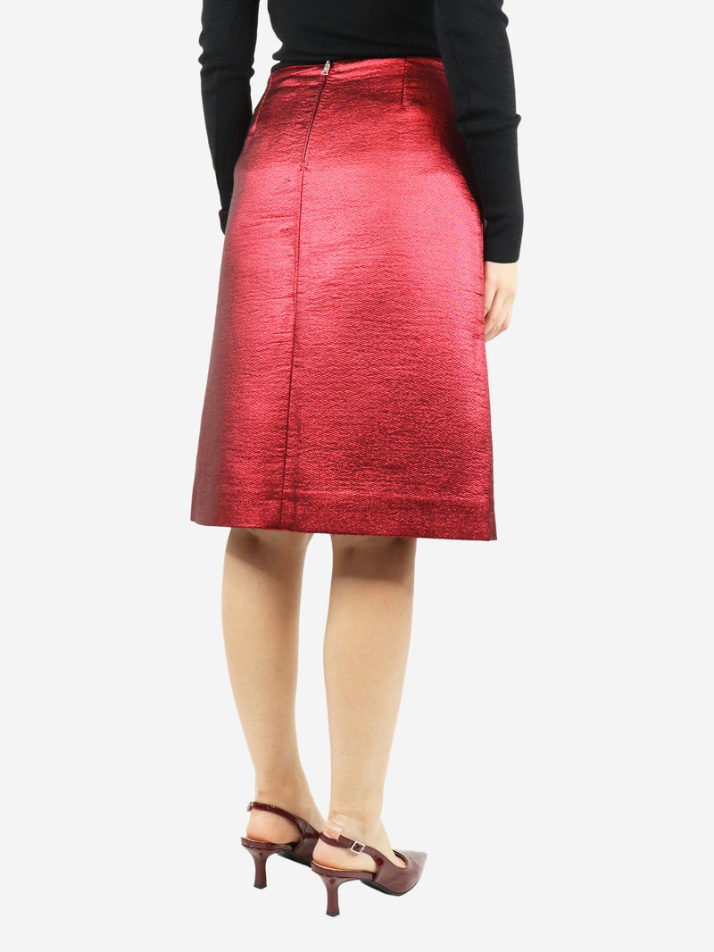 Red metallic midi skirt - size UK 12 Skirts Louis Vuitton 