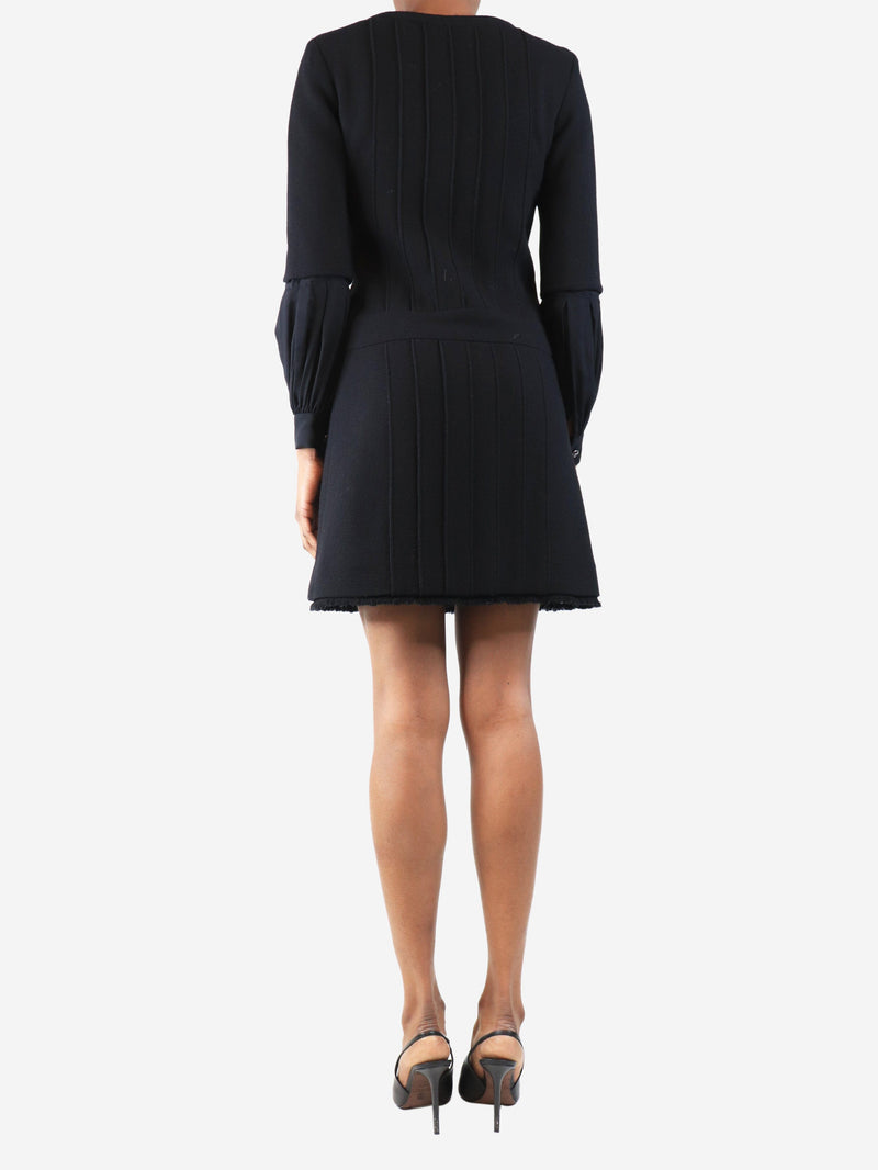 Black zip-front wool dress - size UK 6 Dresses Chanel 