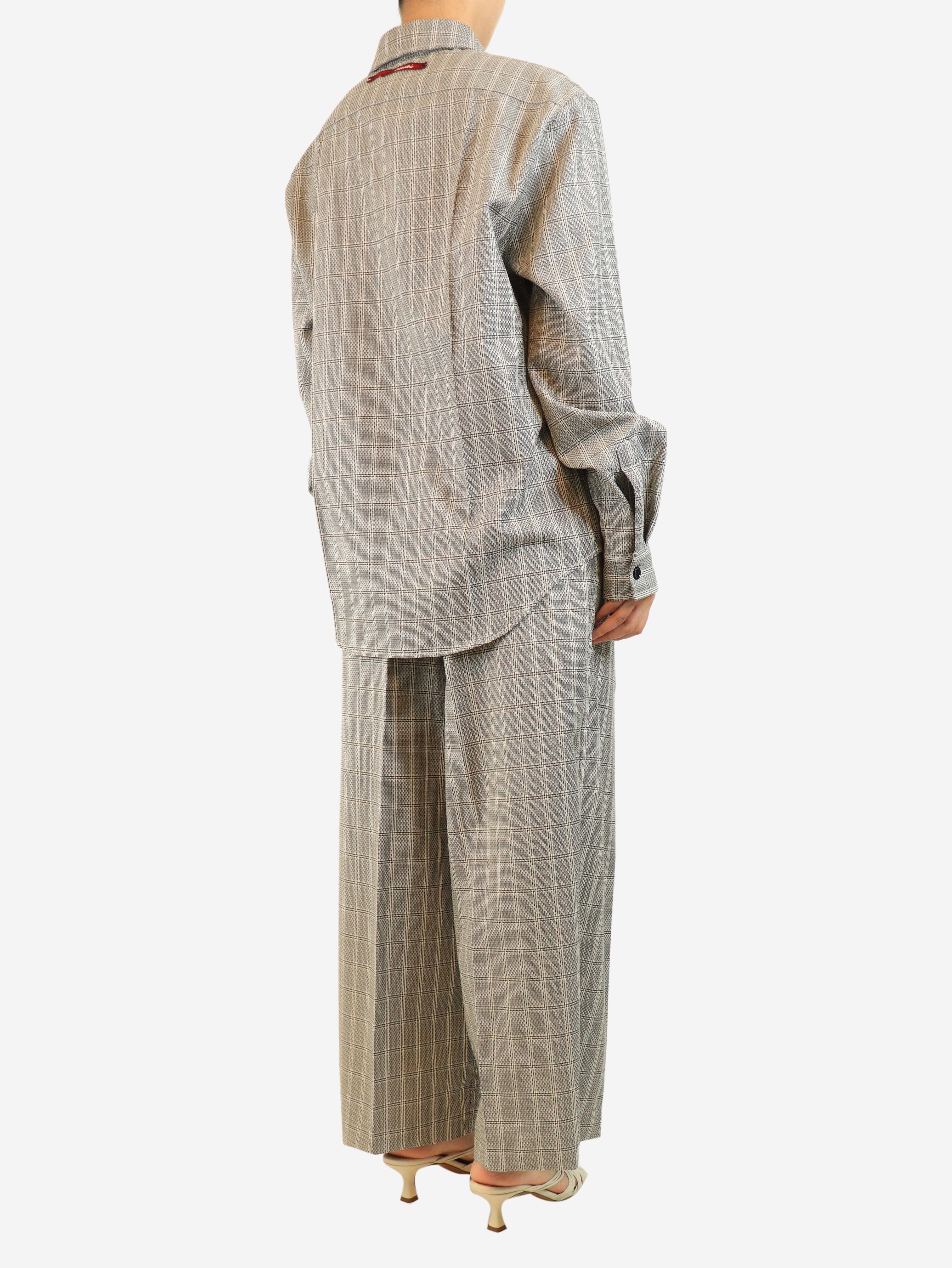 Grey check wool shirt and trouser set - size UK 16 Sets Marni 