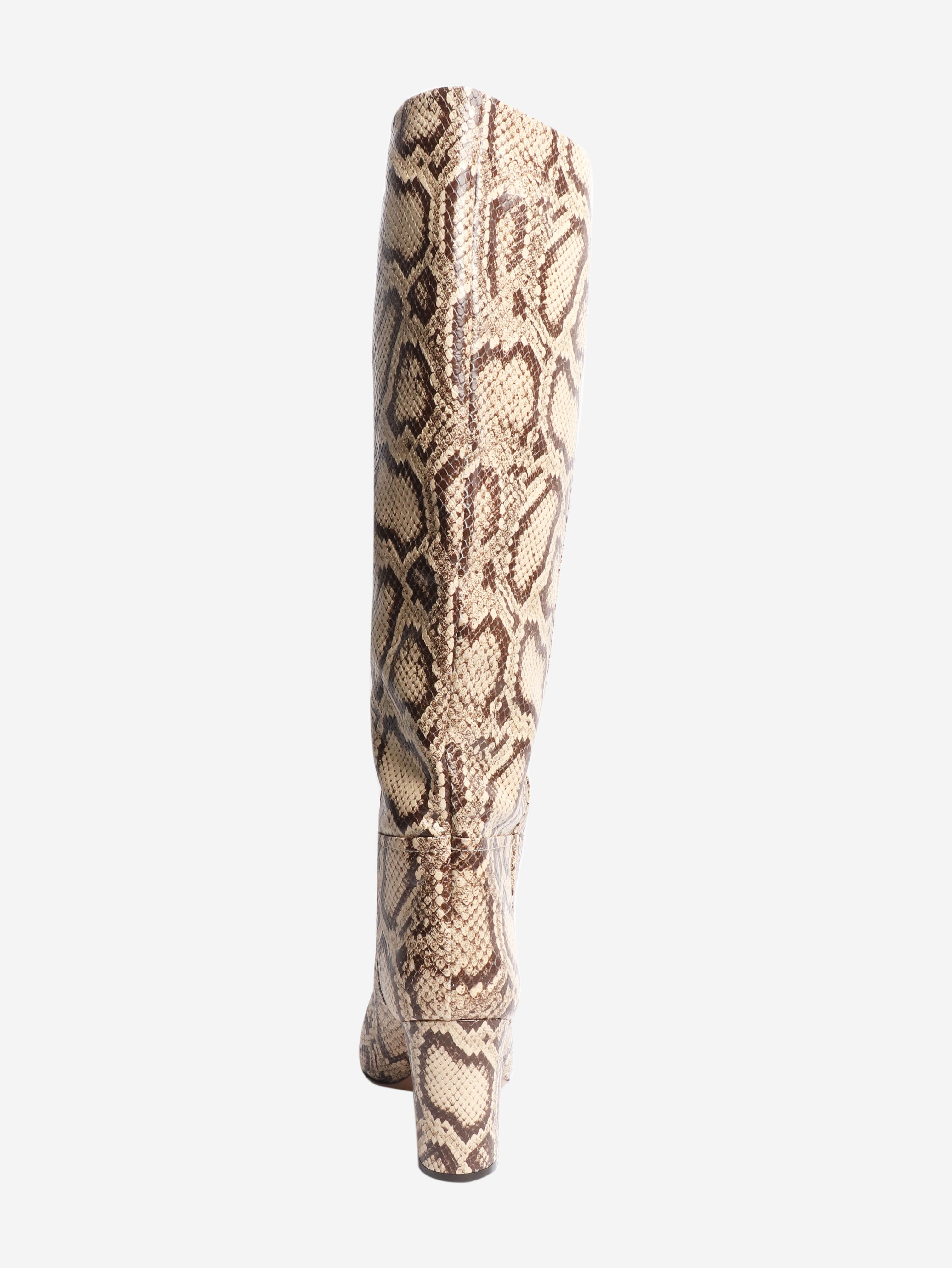 Brown python leather knee-high boots - size EU 41 Boots Paris Texas 