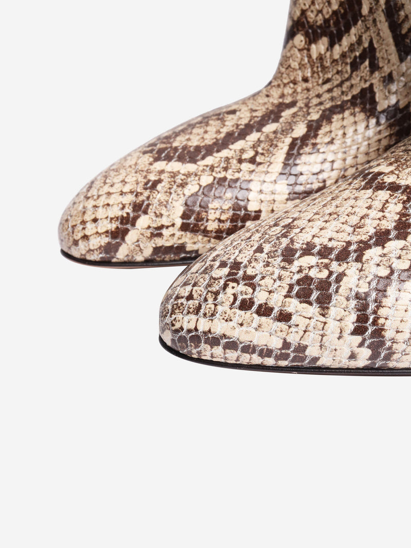 Brown python leather knee-high boots - size EU 41 Boots Paris Texas 