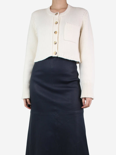 Cream cropped cashmere cardigan - size S Knitwear Khaite 