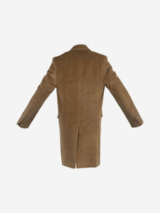 Toteme Brown tailored wool teddy coat - size UK 6