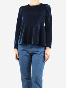 Jil Sander Blue metallic sheer top - size M