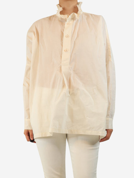 Cream cotton blouse - size S product image