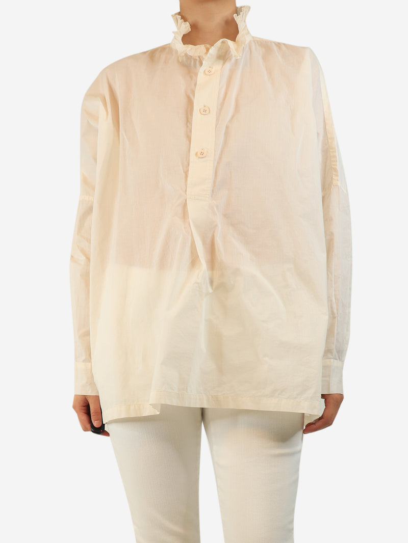 Cream cotton blouse - size S
