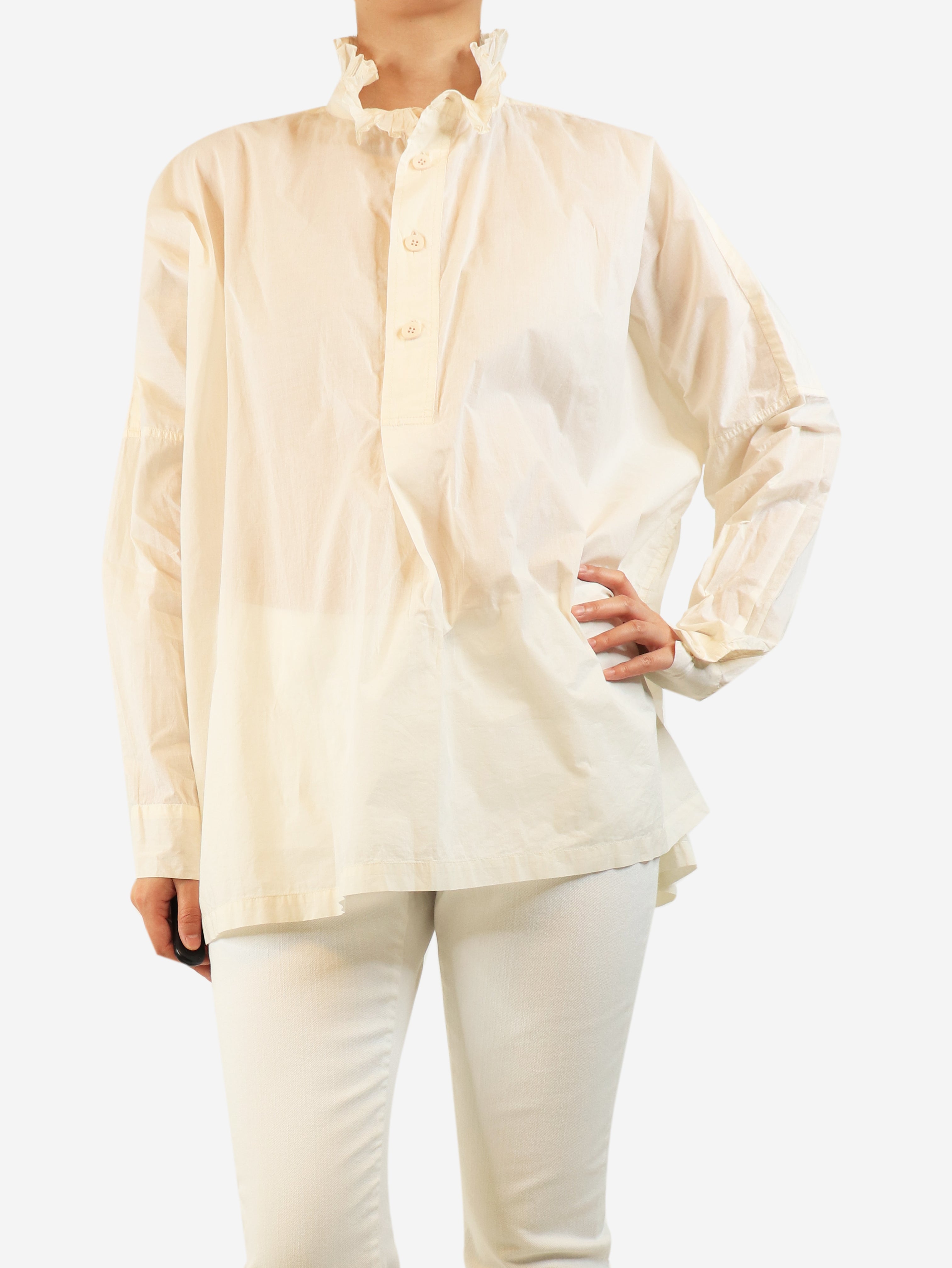 Cream cotton blouse - size S