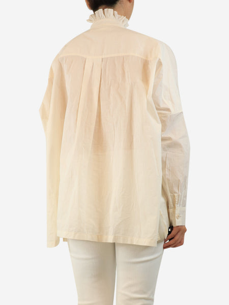 Cream cotton blouse - size S alternate image