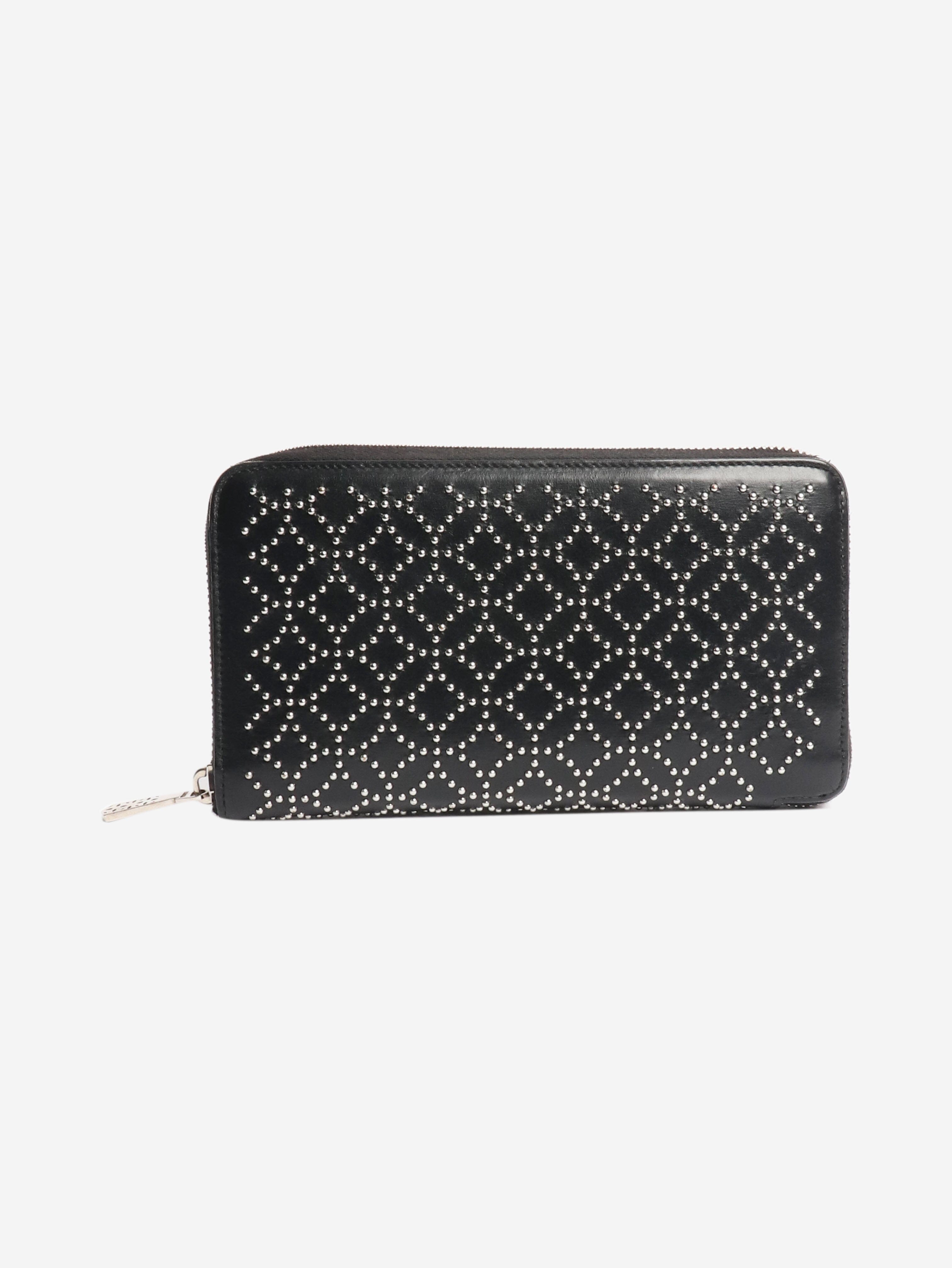 Black leather studded wallet Wallets, Purses & Small Leather Goods Alaia 