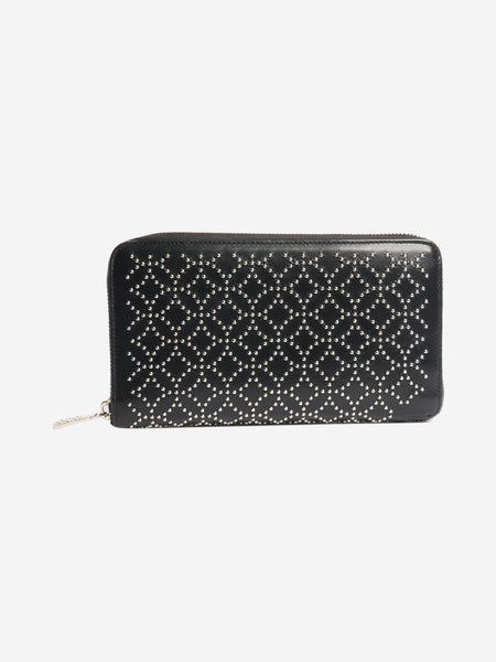 Black leather studded wallet alternate image