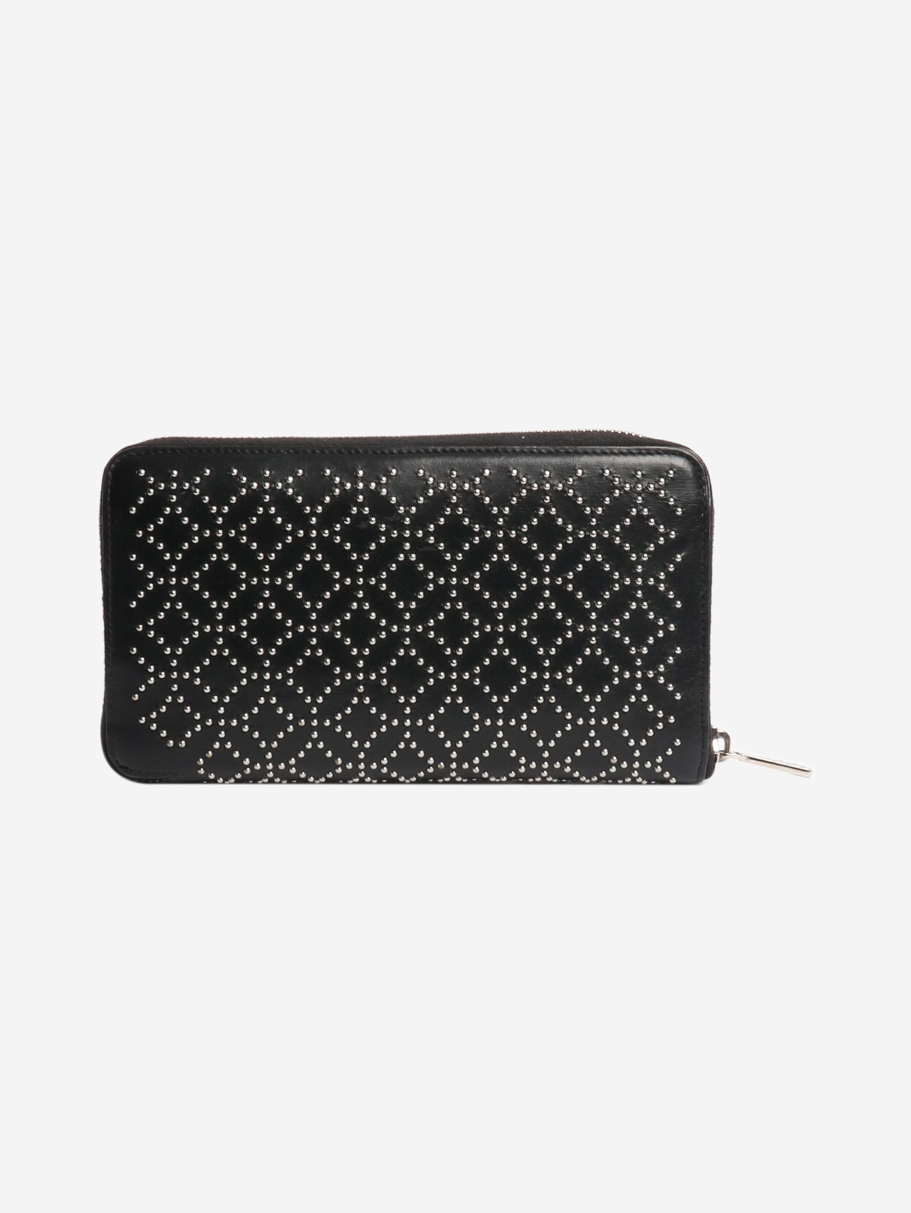 Black leather studded wallet Wallets, Purses & Small Leather Goods Alaia 
