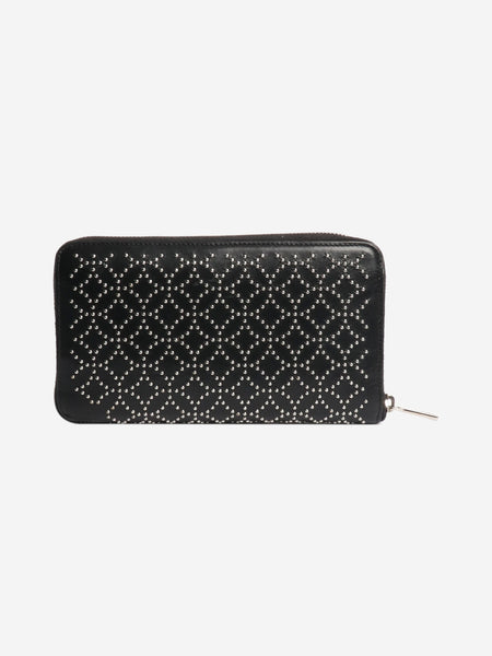 Black leather studded wallet product image