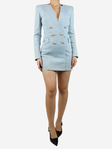 Balmain Blue denim mini dress - size UK 10