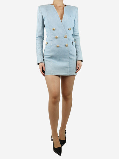 Blue denim mini dress - size UK 10 Dresses Balmain 