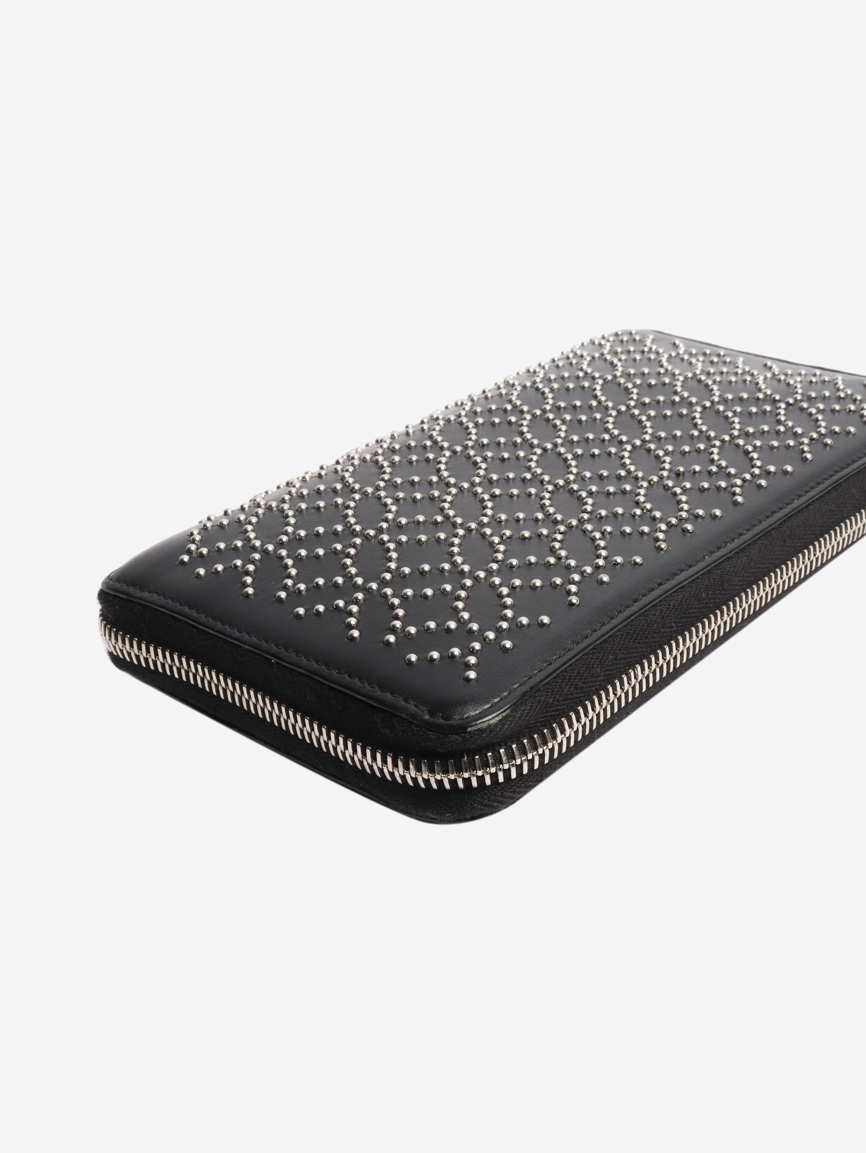 Black leather studded wallet Wallets, Purses & Small Leather Goods Alaia 