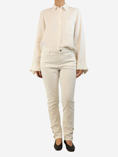 White tapered jeans - size UK 14
