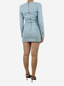 Balmain Blue denim mini dress - size UK 10