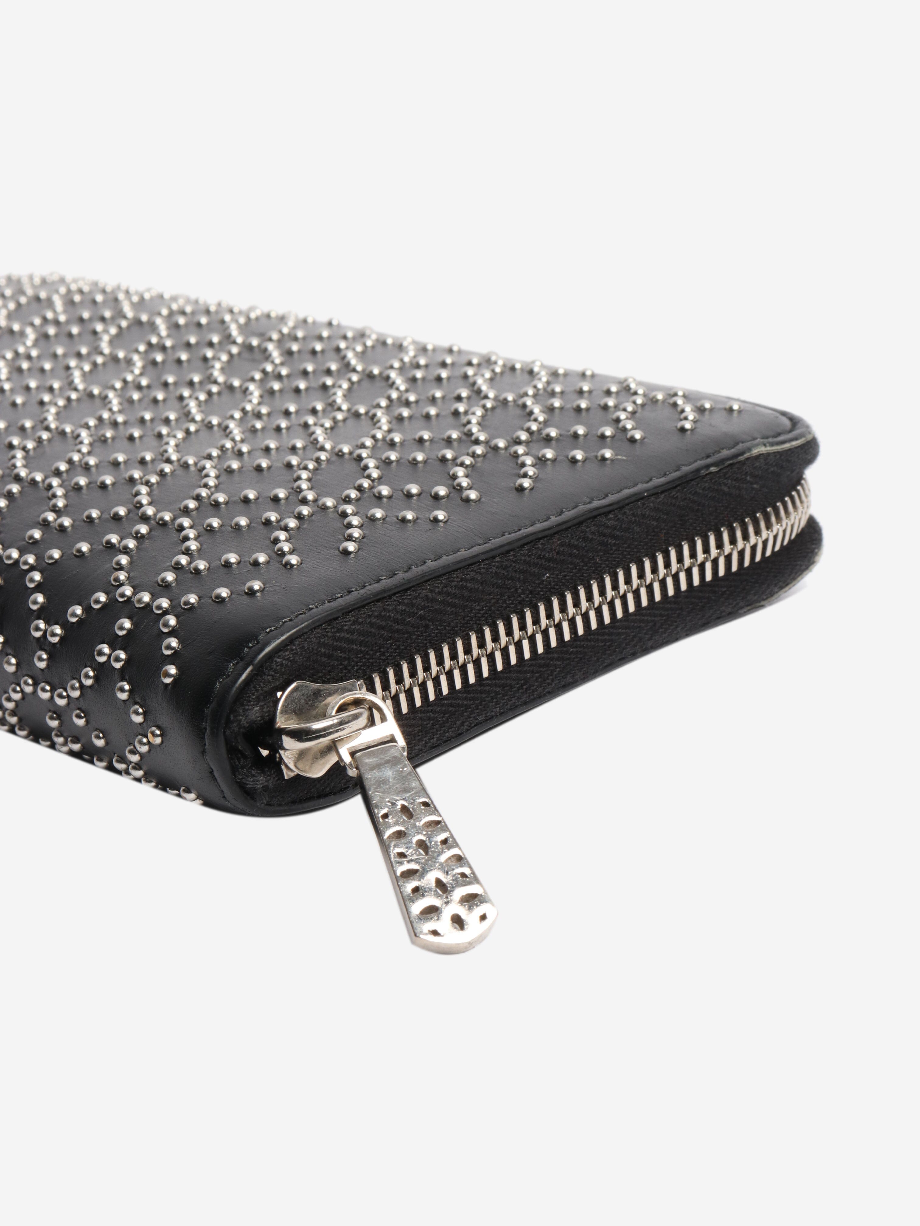 Black leather studded wallet Wallets, Purses & Small Leather Goods Alaia 