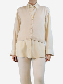 Cream cashmere button-down knit vest - size S Knitwear ME+EM 