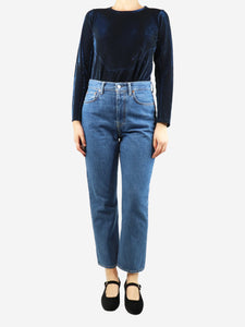 Acne Studios Blue high-rise straight-leg jeans - size UK 12