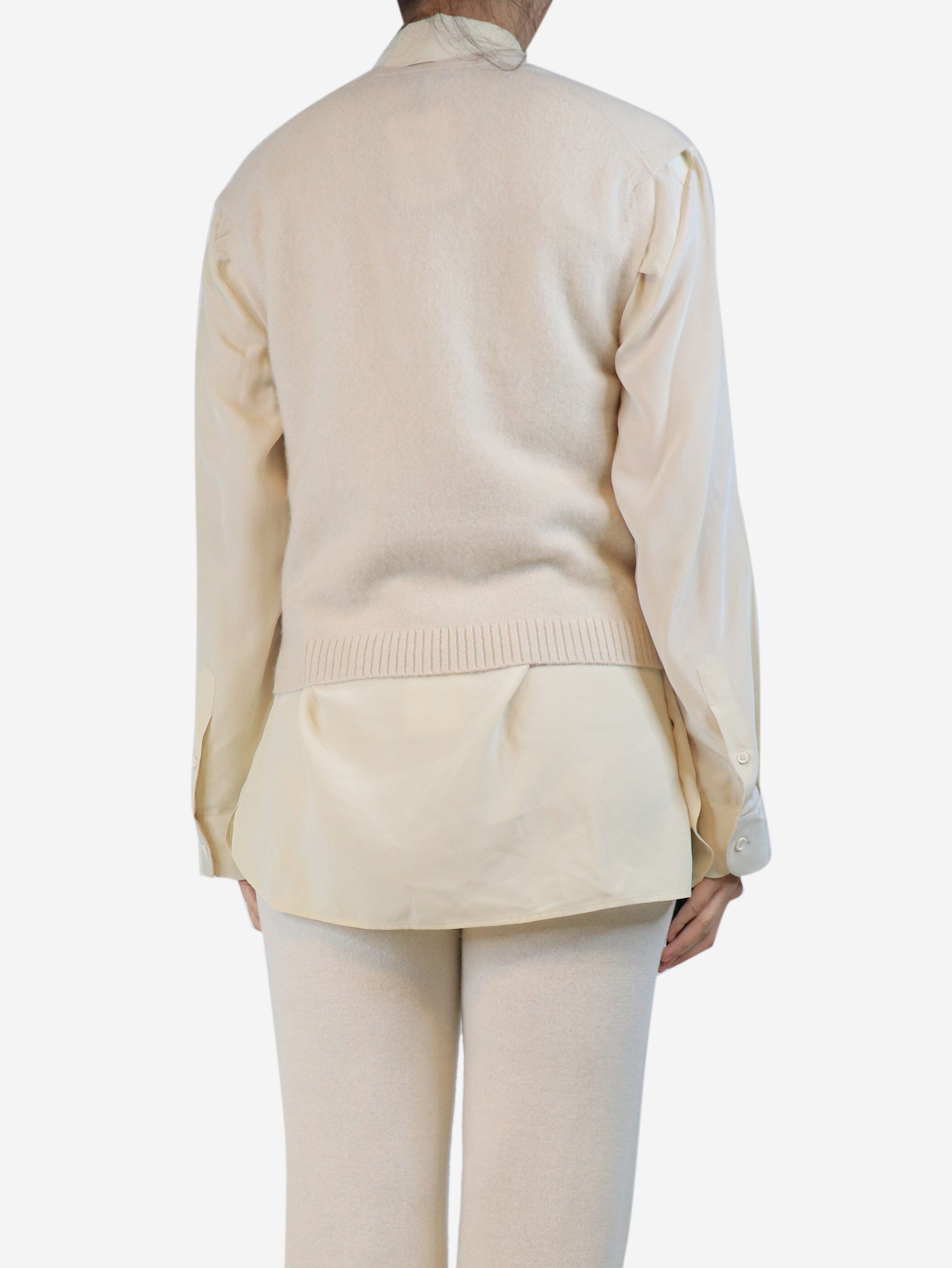Cream cashmere button-down knit vest - size S Knitwear ME+EM 