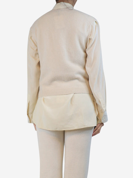 Cream cashmere button-down knit vest - size S alternate image