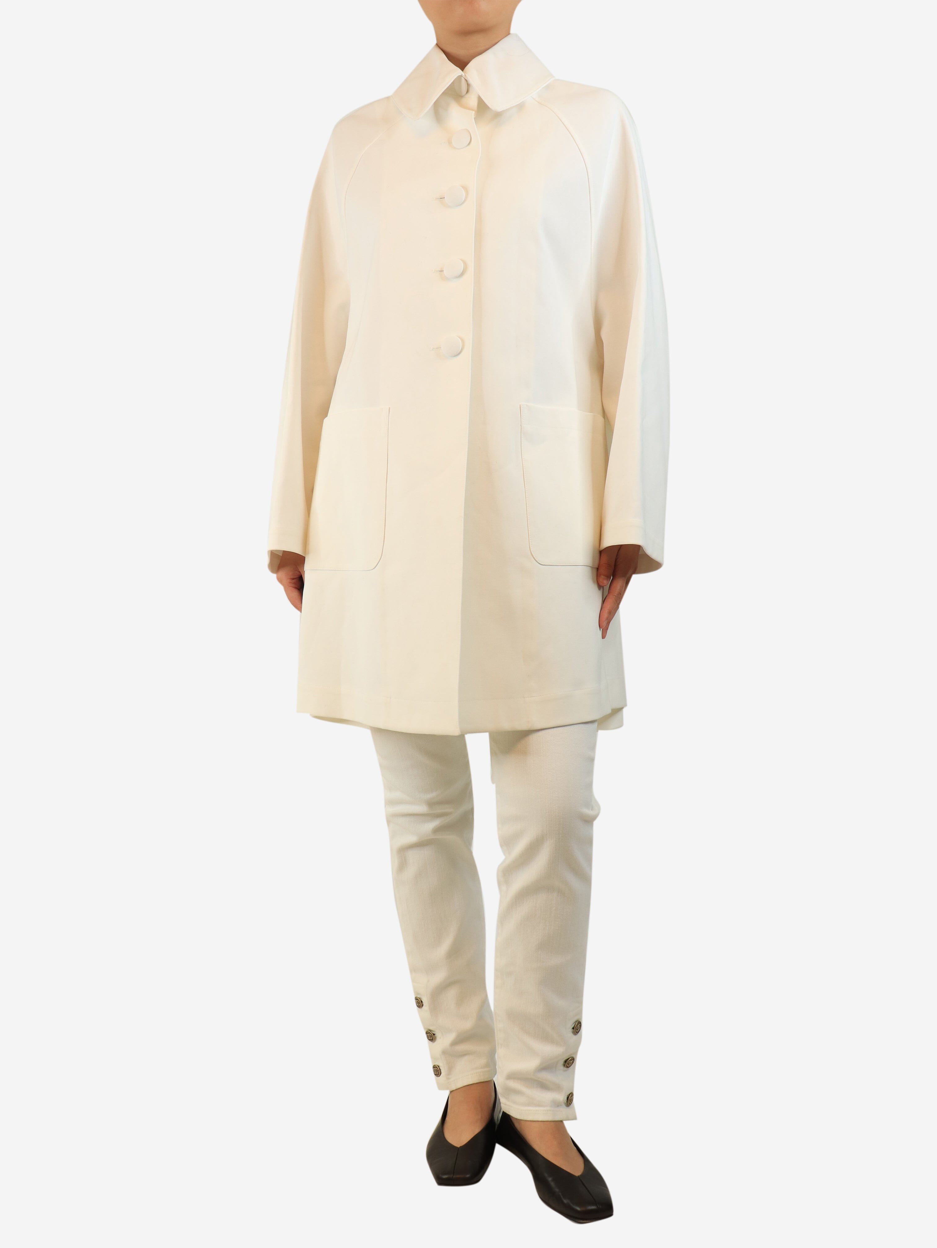 White long coat - size UK 10