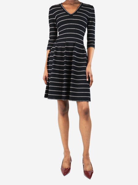Black and white v-neck mini dress - size UK 4 product image