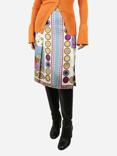 Multicolour silk printed midi skirt - size UK 12 Skirts Etro 