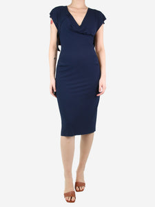 Roland Mouret Dark blue short-sleeved dress - size UK 10