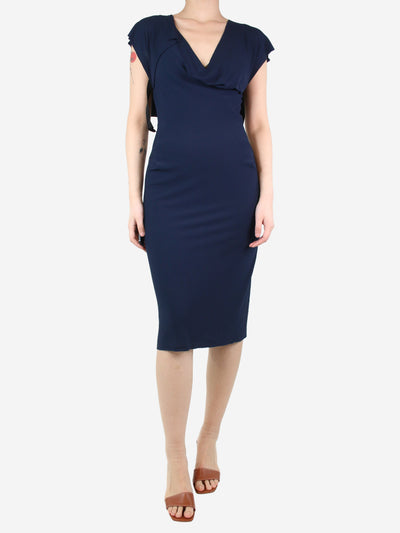 Dark blue short-sleeved dress - size UK 10 Dresses Roland Mouret 