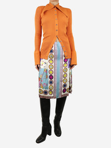 Etro Multicolour silk printed midi skirt - size UK 12