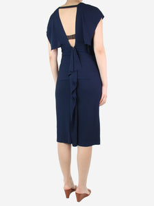 Roland Mouret Dark blue short-sleeved dress - size UK 10