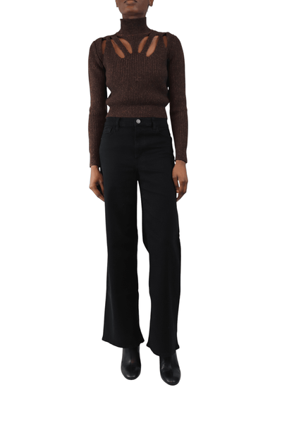 Black Le Slim Palazzo wide-leg jeans - size UK 10 Trousers Frame 