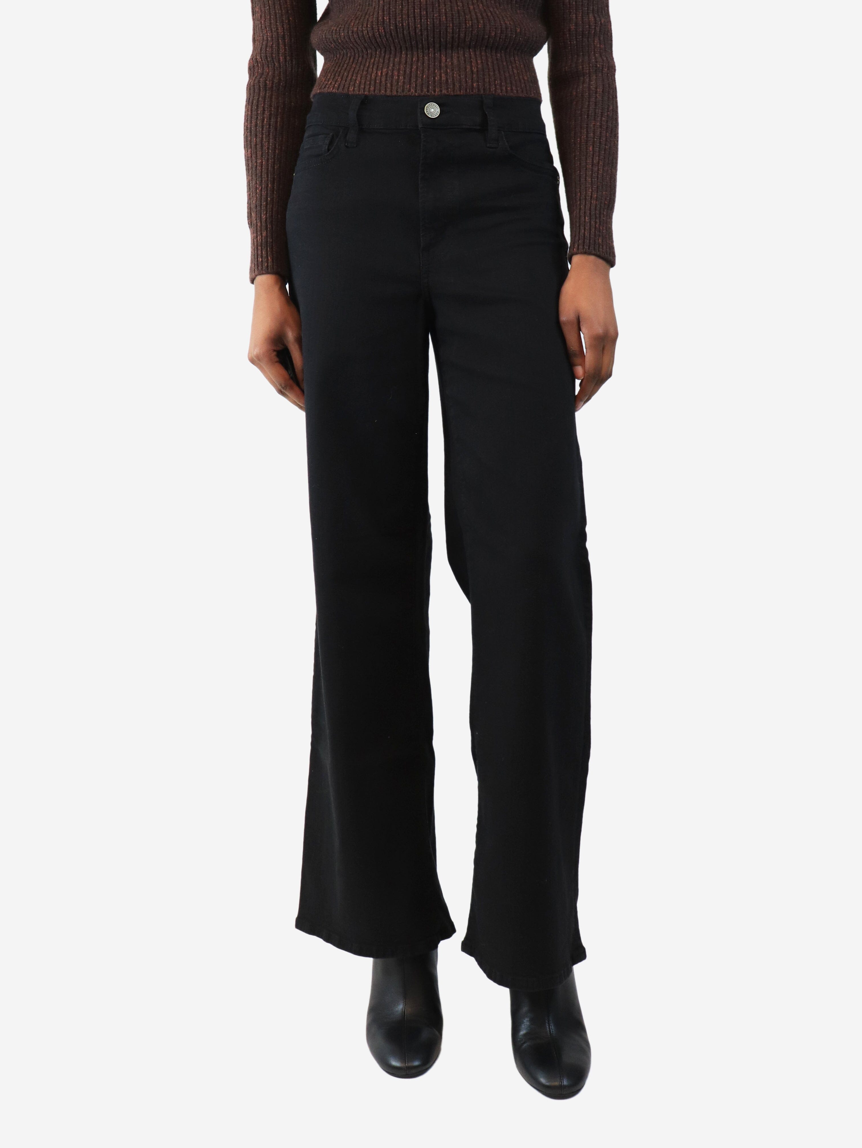 Black Le Slim Palazzo wide-leg jeans - size UK 10 Trousers Frame 