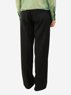 Black wide leg trousers - size UK 10