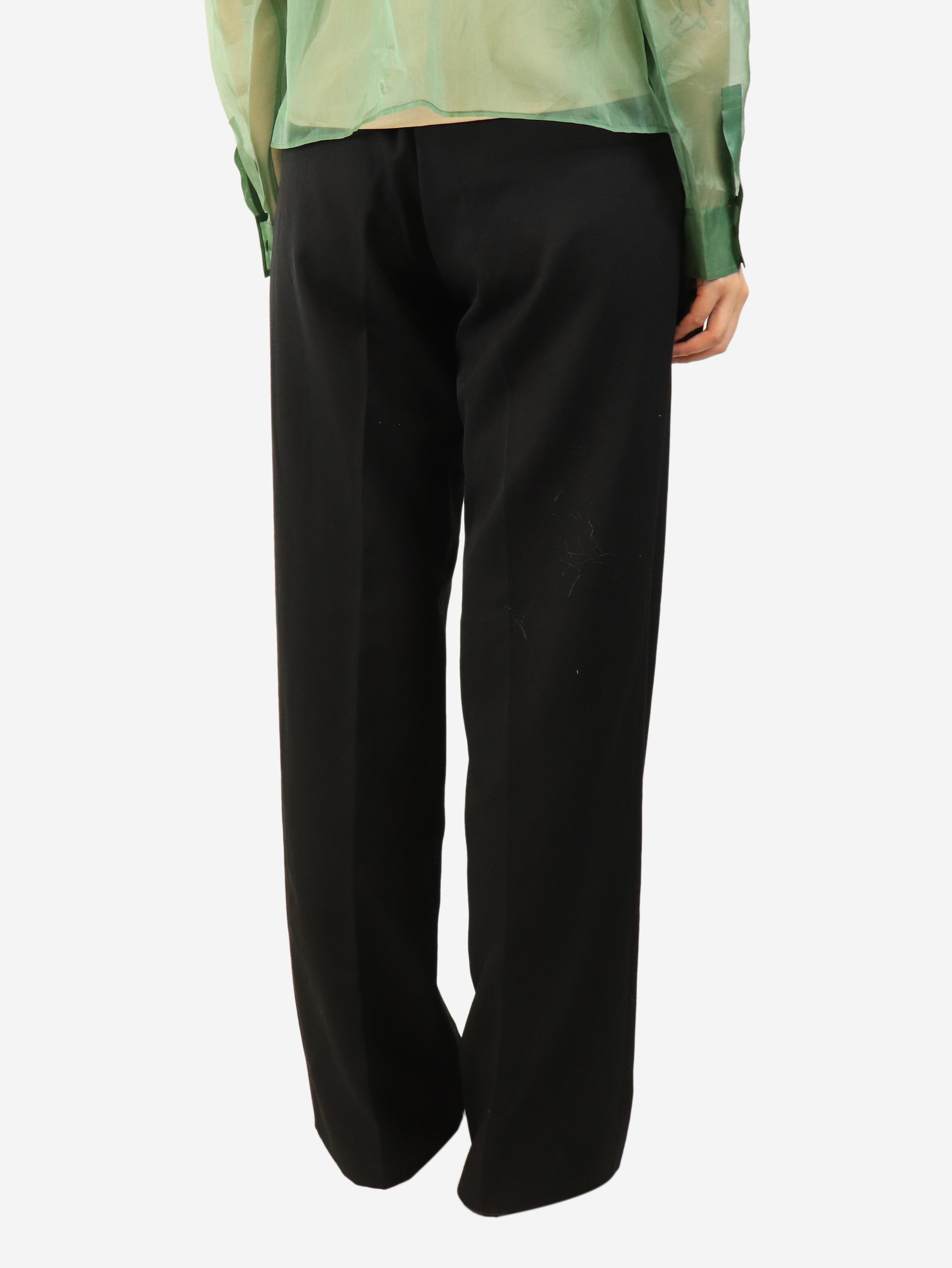 Black wide leg trousers - size UK 10