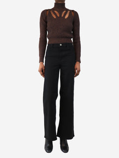 Black Le Slim Palazzo wide-leg jeans - size UK 10 Trousers Frame 