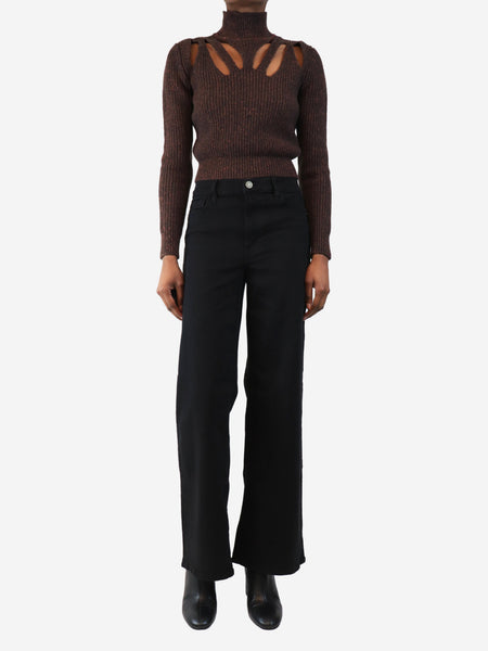 Black Le Slim Palazzo wide-leg jeans - size UK 10 alternate image