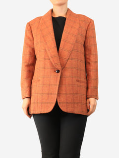 Rust orange Mineta checkered blazer - size UK 10 Coats & Jackets Weekend Max Mara 