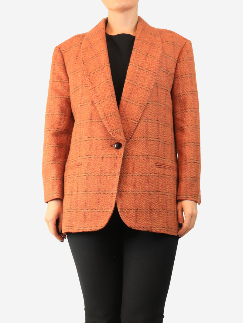 Rust orange Mineta checkered blazer - size UK 10 Coats & Jackets Weekend Max Mara 