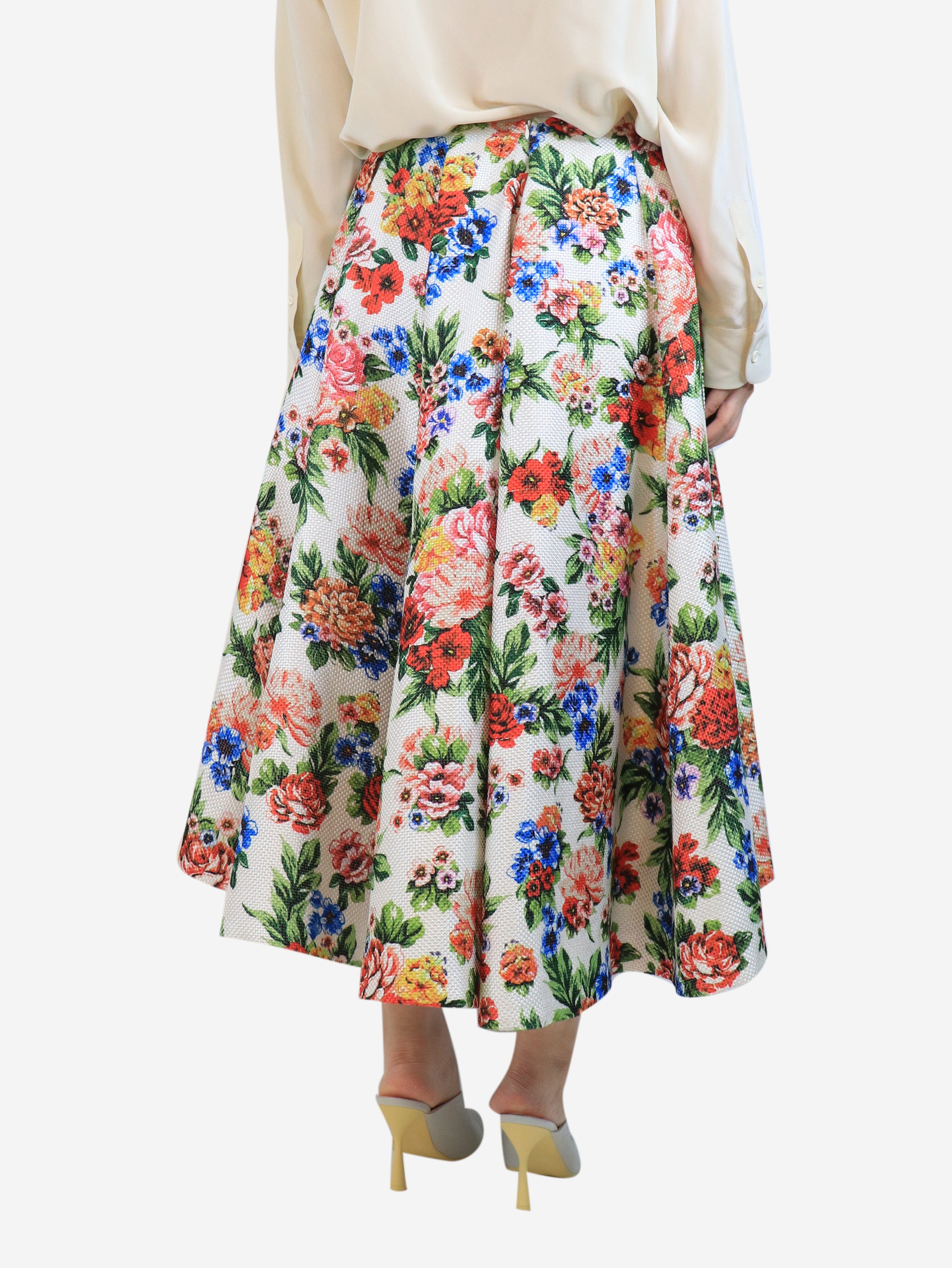 White heavyweight floral skirt - size UK 12 Skirts Emilia Wickstead 