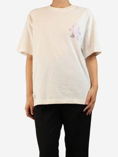 White short-sleeved embellished t-shirt - size S Tops Chrome Hearts 