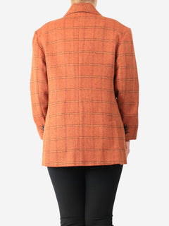 Rust orange Mineta checkered blazer - size UK 10 Coats & Jackets Weekend Max Mara 