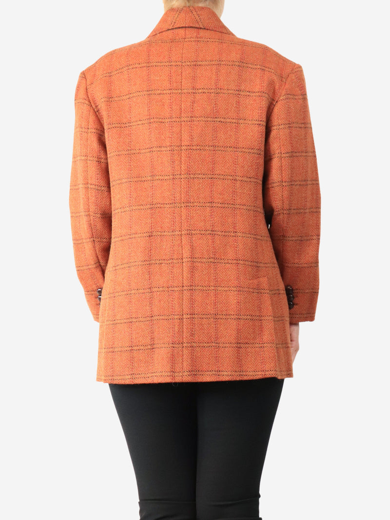 Rust orange Mineta checkered blazer - size UK 10 Coats & Jackets Weekend Max Mara 