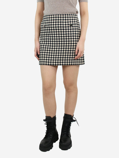 Black and cream gingham mini skirt - size UK 8 Skirts Prada 