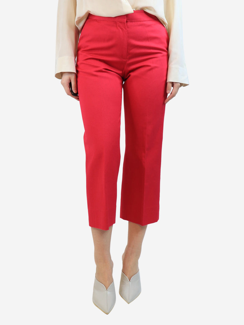 Pink cotton-blend trousers - size UK 10 Trousers MSGM 
