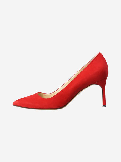Red suede pointed toe heels - size EU 38.5 Shoes Manolo Blahnik 